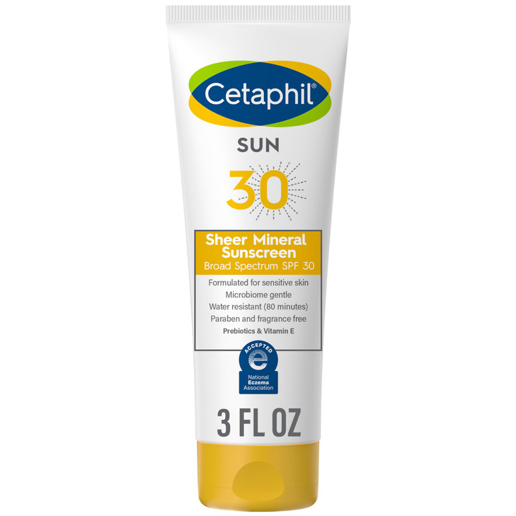 CETAPHIL Sheer Mineral Sunscreen Lotion for Face Body 3 fl oz 100 Mineral UVAUVB Filters Zinc Oxide Titanium Dioxide Bro
