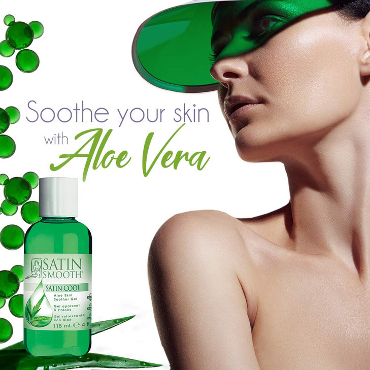SATIN SMOOTH Satin Cool Aloe Vera Skin Soother Gel 4 fl oz 2Pack