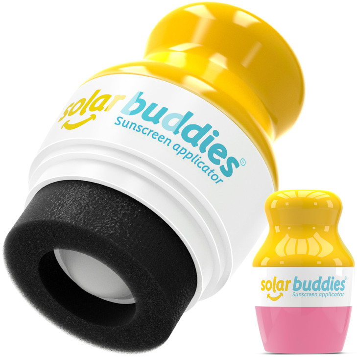 Solar Buddies Sunscreen Applicator Single Pink Refillable Roll on Sponge Sunscreen Suncream Lotion Applicator For Kids A