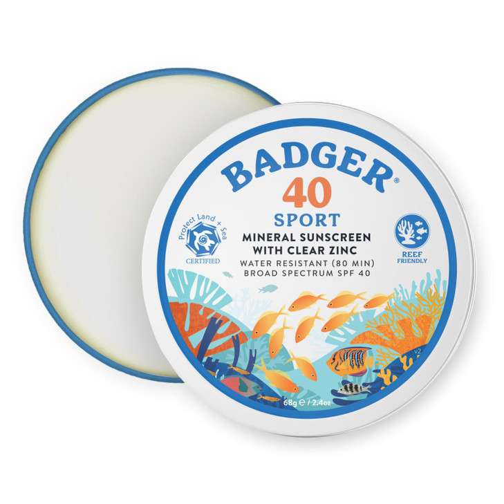 BADGER Clear Zinc Sunscreen Cream SPF40 24 OZ