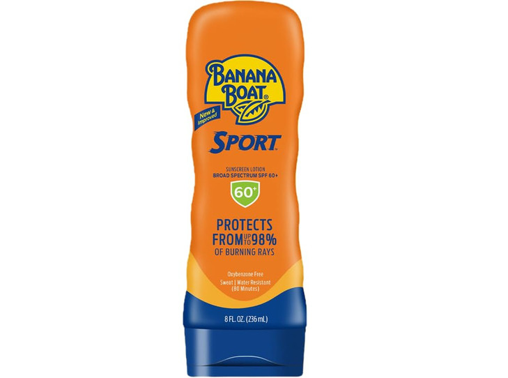 Banana Boat Sport Ultra SPF 60 Sunscreen Lotion 8Fl Oz Sport Sunscreen SPF 60 Lotion Sunblock Skin Sun Protection Water