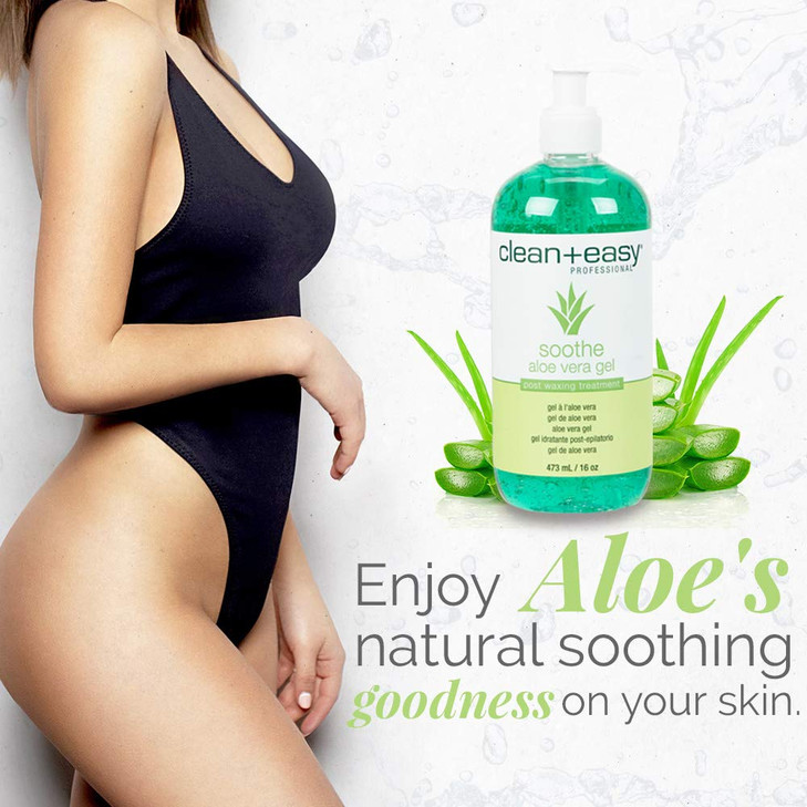 Clean Easy Post Waxing Treatment Aloe Vera Gel for After Wax Care Soothes Irritated Skin NonGreasy Removes Excess Wax Re