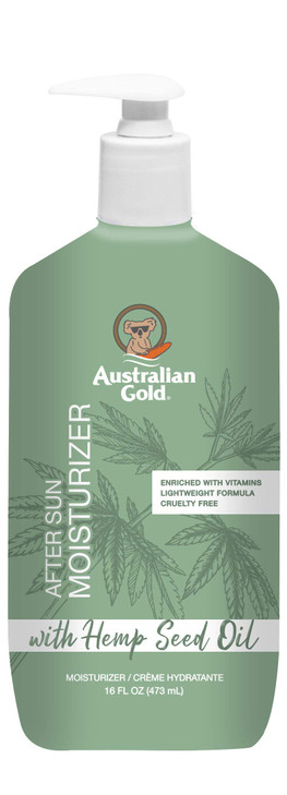 Australian Gold After Sun Moisturizing Lotion with Hemp Seed Oil Enriched with Caffeine Vitamin Blend Dye Free Vegan PET