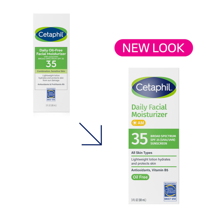 Cetaphil Face Moisturizer Daily Oil Free Facial Moisturizer with SPF 35 For Dry or Oily Combination Sensitive Skin Fragr