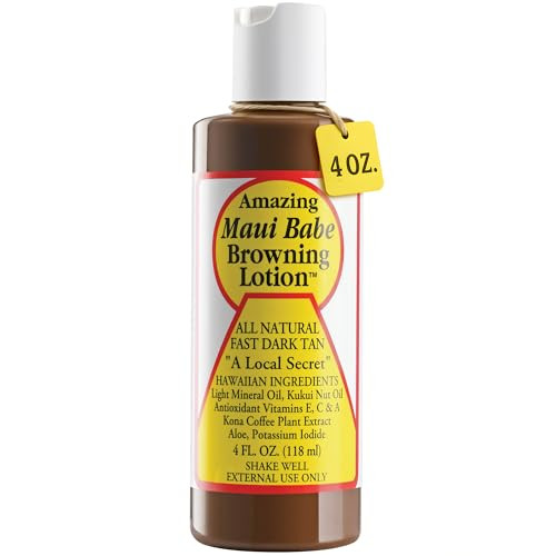 Maui Babe Browning Lotion Natural Hawaiian Tan Accelerator with Vitamins Antioxidants Moisturizing Formula for All Skin