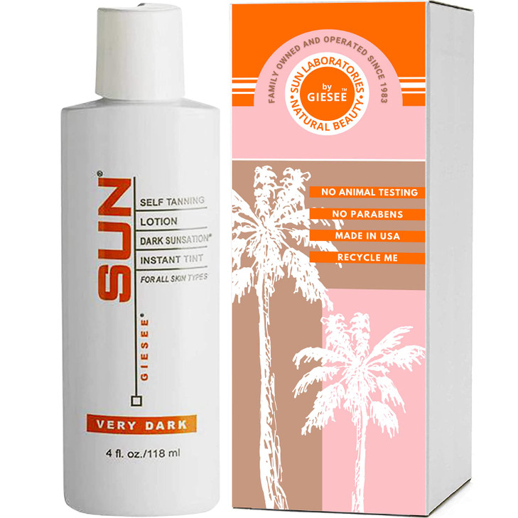 Sun Laboratories By Giesee Dark Sunsation Sunless Tanning Lotion 4 oz FragranceFree NonToxic Organic Tanning Lotion Dark