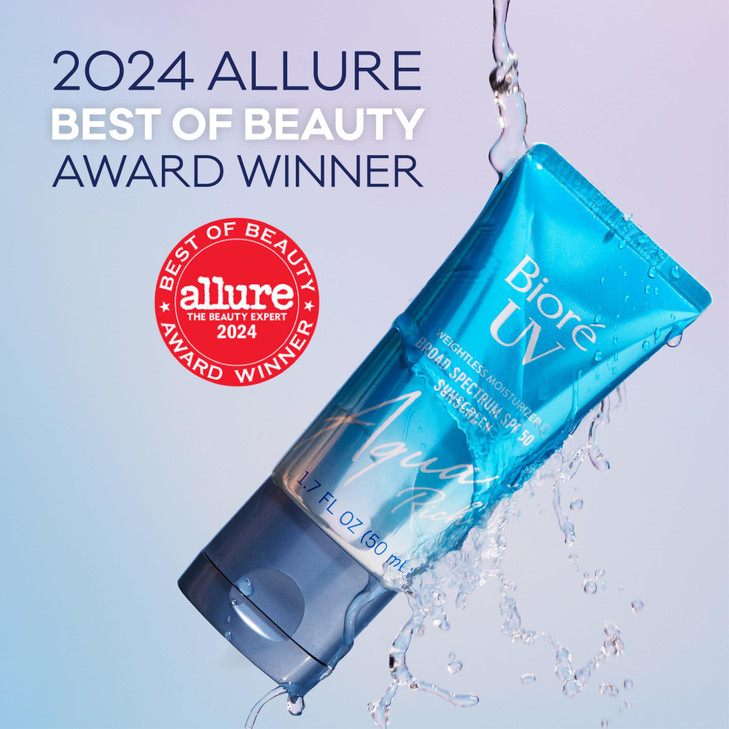 Biore UV Aqua Rich Daily Hydrating Facial Moisturizer with SPF 50 Oil Free Sunscreen for Sensitive Skin with Hyaluronic