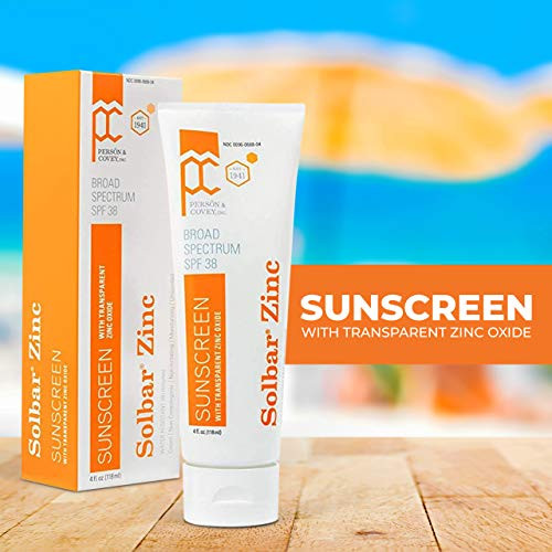 SOLBAR Sunscreen Zinc Unscented Transparent Cream SPF 38 4 oz