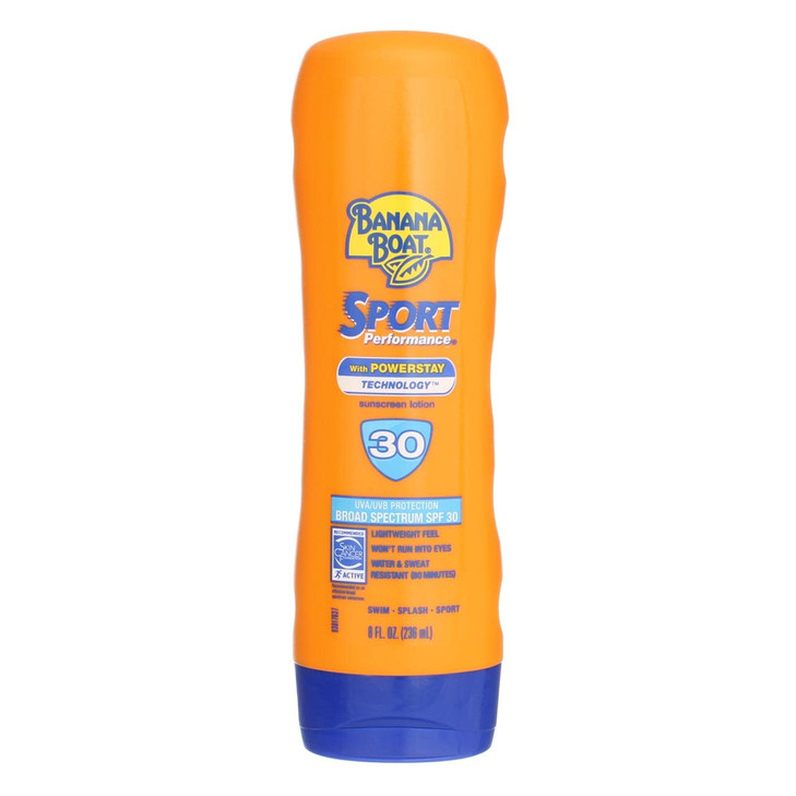 Banana Boat Sport Ultra SPF 30 Sunscreen Lotion 8oz Banana Boat Sunscreen SPF 30 Lotion OxybenzoneFree Sunblock Water Re