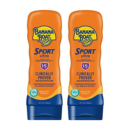 Banana Boat Sport SPF 15 Sunscreen Lotion Twin Pack Banana Boat Sunscreen SPF 15 Lotion Sunblock OxybenzoneFree Water Re