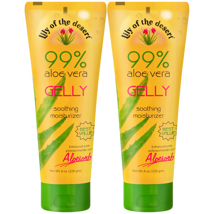 Lily Of The Desert Gelly Moisturizer 99 Organic Aloe Vera Gel for Skin After Sun Care with Aloe Vitamin E Oil and Vitami