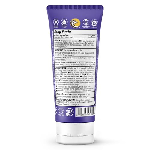 Badger Mineral Sunscreen SPF 50 Zinc Oxide Sunscreen with 98 Organic Ingredients ReefSafe BroadSpectrum Hypoallergenic W