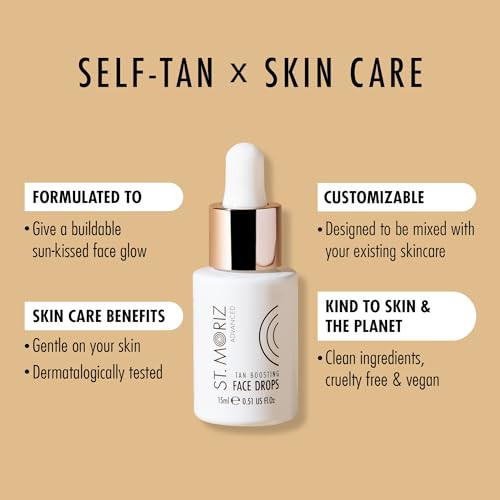 St Moriz Advanced Self Tanning Tan Boosting Self Tanner Bronzing Drops for Face Face Tanning Drops to Add to Moisturizer