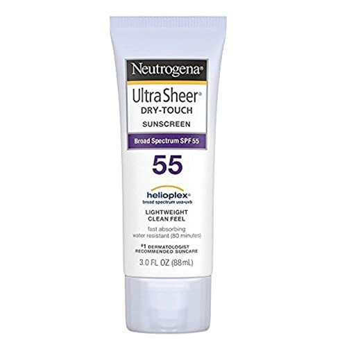 Neutrogena Ultra Sheer DryTouch Water Resistant and NonGreasy Sunscreen Lotion with Broad Spectrum SPF 55 3 fl oz Pack o