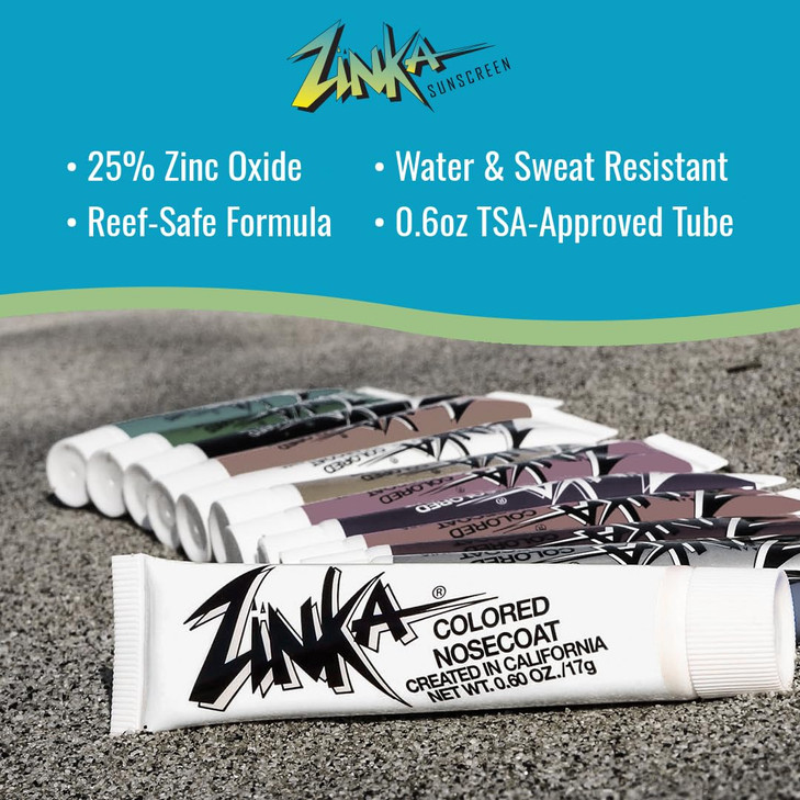 Zinka Colored Zinc Oxide Sunblock High Zinc Formula for Nose and Face 2 Pack White