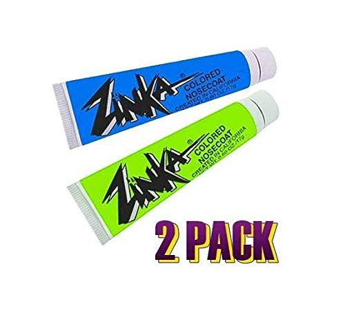 Zinka Colored Nosecoat Zinc Oxide Based Water Resistant 2 Pack Bundle 06 Ounce Tube Blue Green