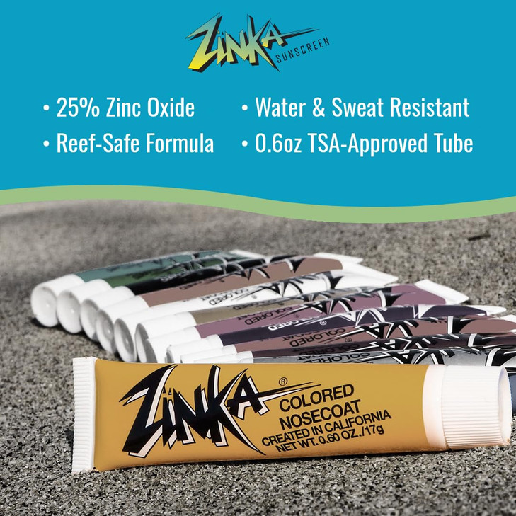 Zinka Colored Zinc Oxide Sunblock High Zinc Formula for Nose and Face 2 Pack Flesh