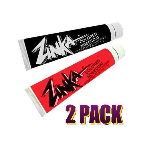 Zinka Colored Sunblock Zinc Waterproof Nosecoat 2 Pack Bundle Black Red