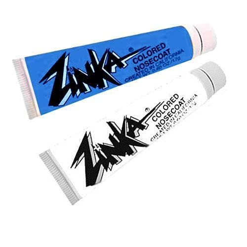 Zinka Colored Sunblock Zinc Waterproof Nosecoat 2 Pack Bundle Blue White