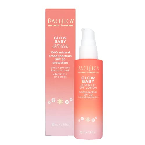 Pacifica Beauty Glow Baby Super Lit SPF 30 Lotion Skincare Broad Spectrum UVAUVB Sun Protection Zinc Oxide Mineral Sunsc