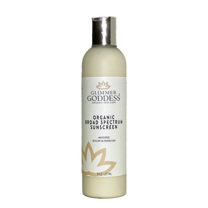 Glimmer Goddess Organic Sunscreen ReefSafe SPF 40 Broad Spectrum Protection 8 oz Vegan CrueltyFree