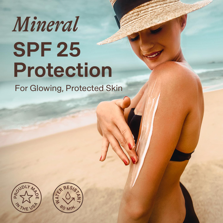 Mineral Sunscreen SPF 25 USA Made Zinc Oxide Baby Kids Sunscreen Reef Friendly Sun Screen With Natural Organic Ingredien