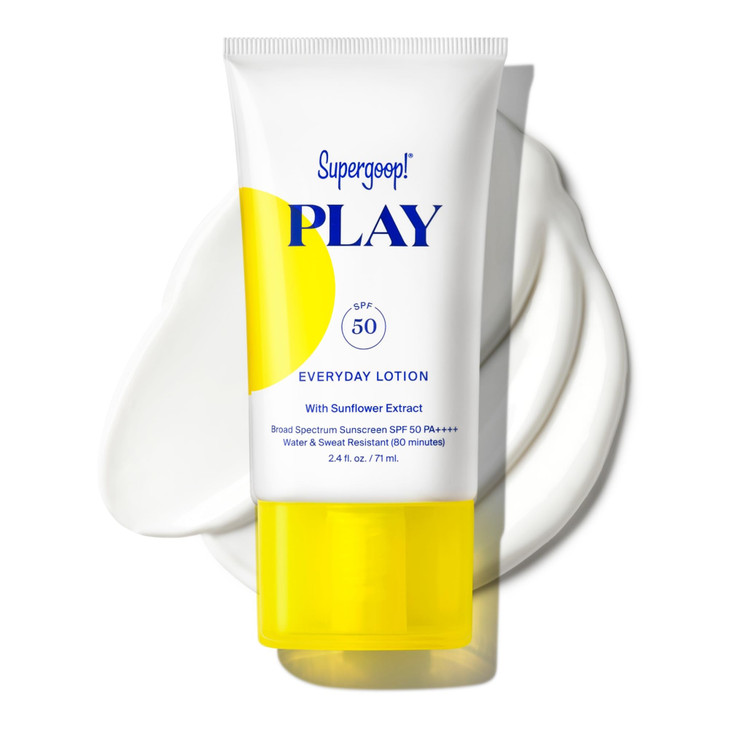 Supergoop PLAY Everyday Lotion SPF 50 Broad Spectrum Body Face Sunscreen for Sensitive Skin Great for Active Days Fast A