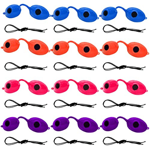 Super Sunnies UV Eye Protection FDA Compliant Eyeshields Tanning Bed Goggles Red Light Theraphy Glasses with Strap 12 Pa