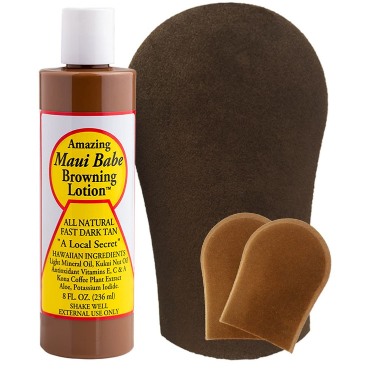 Maui Babe Browning Lotion Outdoor Tanning Lotion 8 ounce Face Body Tanning Mitts Maui Babe Suntan Lotion Tanning Formula