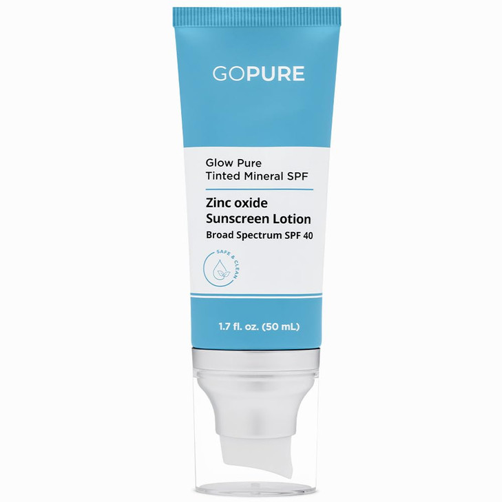 goPure Glow Pure Tinted Mineral SPF 40 PA Dermatologisttested Face Sunscreen Tinted Moisturizer with SPF Protected Glowi