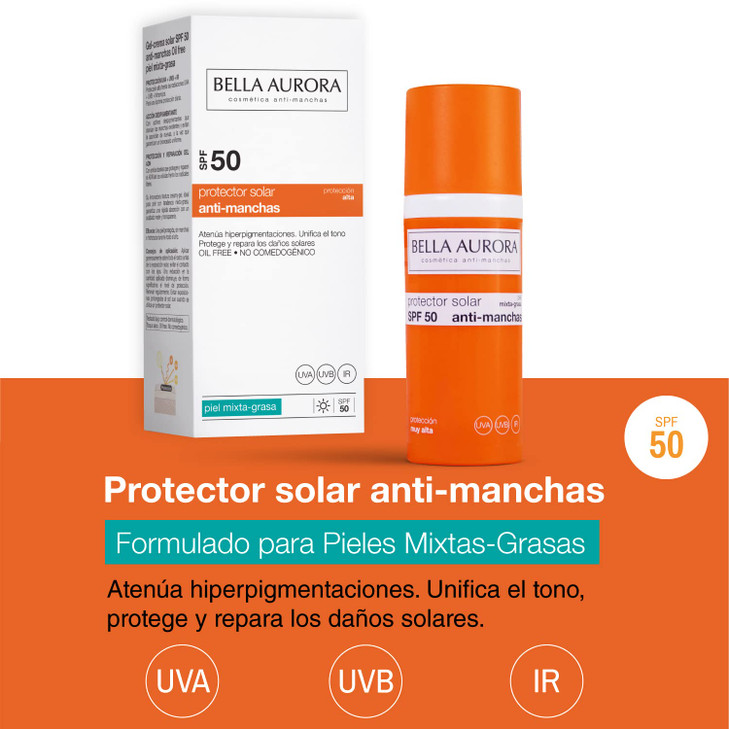 BELLA AURORA GEL SOLAR SPF 50 ANTIMANCAS PIEL MIXTAGRASA
