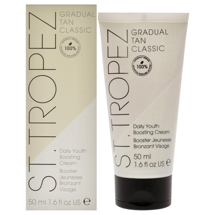 StTropez Gradual Tan Classic Daily Youth Boosting Cream Hydrating Self Tan Face Cream Vegan Natural Cruelty Free 16 Fl O
