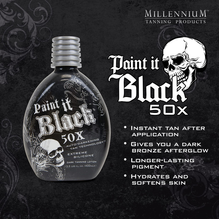 Millennium Tanning Paint It Black 50x Dark Tanning Bed Lotion 13 fl oz