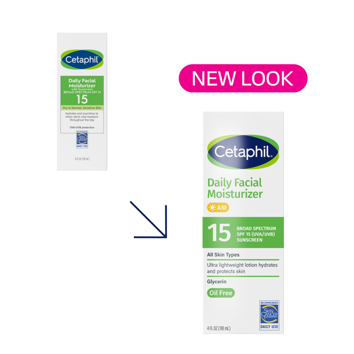 Cetaphil Daily Facial Moisturizer SPF 15 4 Fl Oz Gentle Facial Moisturizer for Dry to Normal Skin Types No Added Fragran