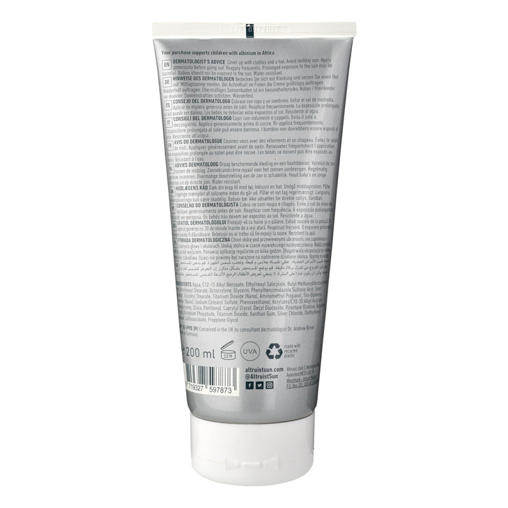 Altruist Dermatologist Sunscreen Broad Spectrum SPF 30 high UVA Protection 200 ml Pack of 2
