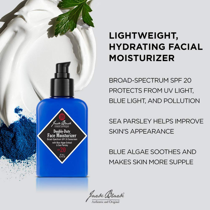 Jack Black DoubleDuty Face Moisturizer 33 Fl Oz SPF 20 Sun Protection Long Lasting Hydrating Skincare Lightweight Moistu