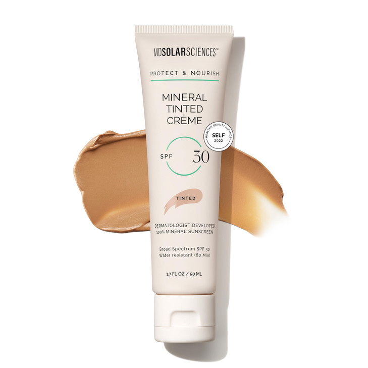 MDSolarSciences Mineral Tinted Crme Sunscreen SPF 30 WaterResistant Broad Spectrum UV Protection Blendable Micronized Zi