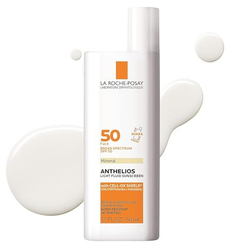La RochePosay Anthelios Mineral UltraLight Face Sunscreen SPF 50 Zinc Oxide Sunscreen for Face 100 Mineral Sunblock Oil