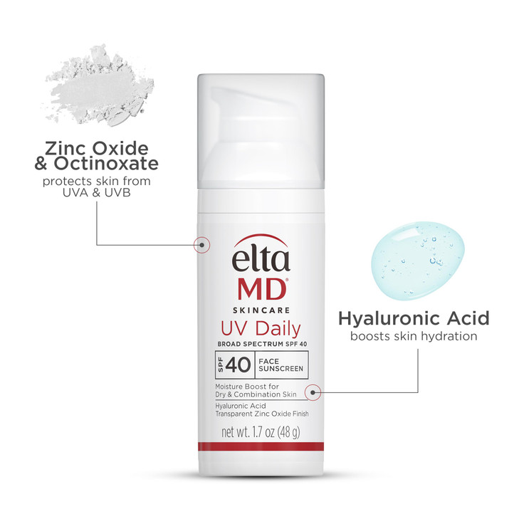 EltaMD UV Daily SPF 40 Face Sunscreen Moisturizer with Zinc Oxide Daily Face Moisturizer with SPF Sunscreen For Dry Skin