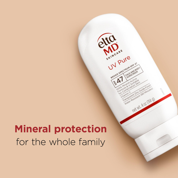 EltaMD UV Pure Face and Body Sunscreen SPF 47 Mineral Sunscreen for Kids and Adults Water Resistant Up to 80 Minutes Oil