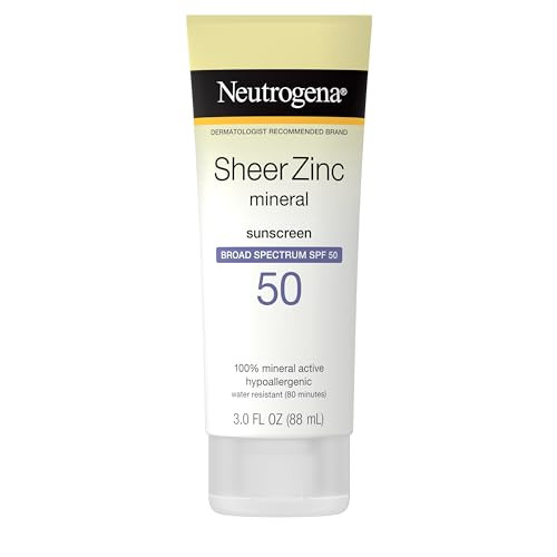 Neutrogena Sheer Zinc Oxide DryTouch Sunscreen Lotion with Broad Spectrum SPF 50 UVAUVB Protection WaterResistant Hypoal