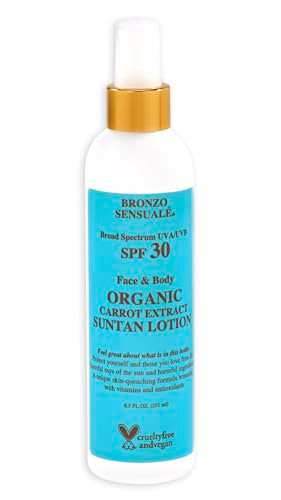 Bronzo Sensuale SPF 30 Sunscreen Deep Golden Tanning Organic Carrot Lotions 85 Ounces