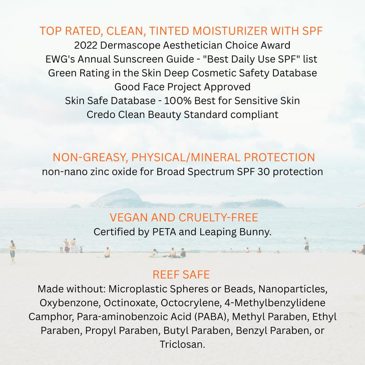 Suntegrity Tinted 5 in 1 Mineral Sunscreen for Face SPF 302 oz Golden Light BB Cream Moisturizer with Physical UVAUVB Br