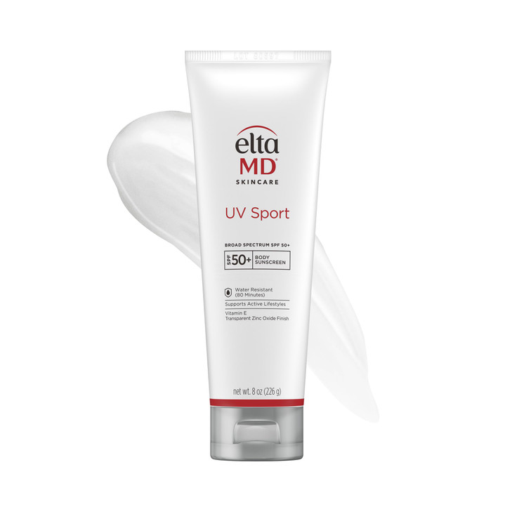 EltaMD UV Sport Sunscreen Lotion SPF 50 Body Sunscreen Water and Sweat Resistant OilFree Zinc Oxide Formula 8 oz Tube