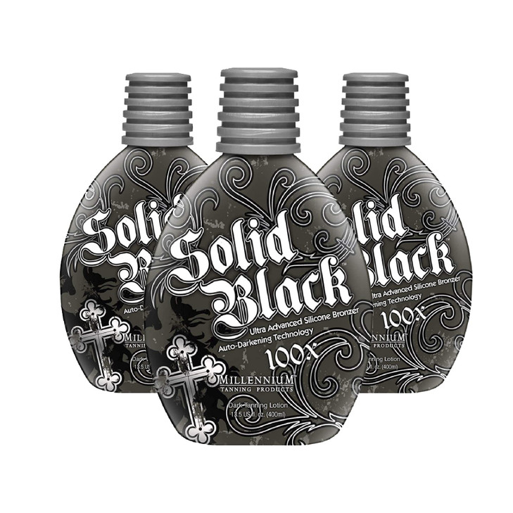 Millennium Tanning Solid Black 100X Indoor Tanning Lotion for Tanning Beds135 Fluid Ounces 3pack