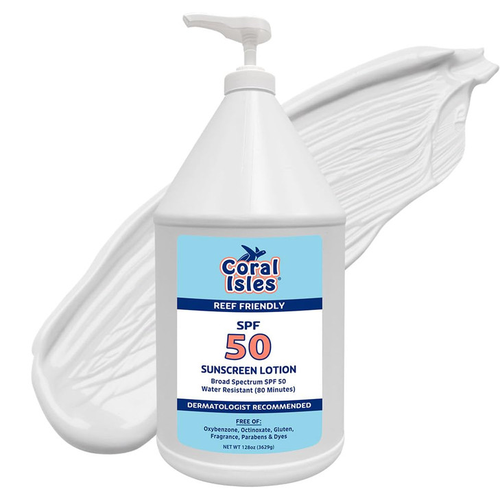 Coral Isles by Rocky Mountain Sunscreen SPF 50 Lotion Broad Spectrum UVAUVB Protection Hawaii ReefSafe Act Compliant Oxy