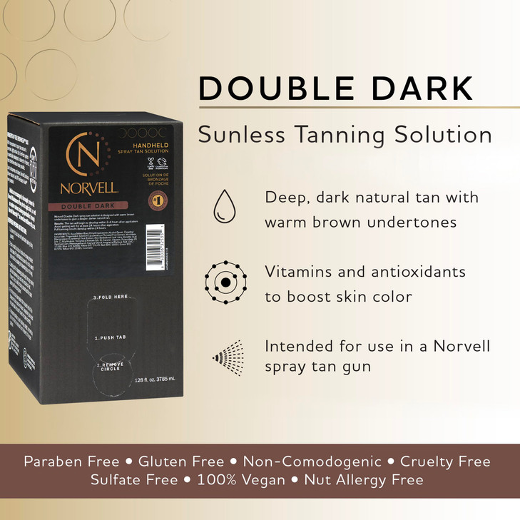 Norvell Premium Spray Tan Solution Double Dark 128 fl oz Professional Sunless Tanning Formula for Deep Rich Bronze Glow