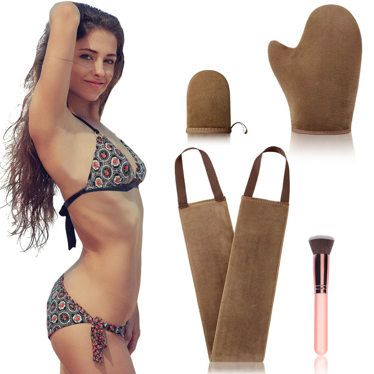 4 Pcs Self Tanner Mitt Applicator Kit Self Tanning Mitt GloveSelf Tanner Back ApplicatorMini Face Tanner MittFace Tanner