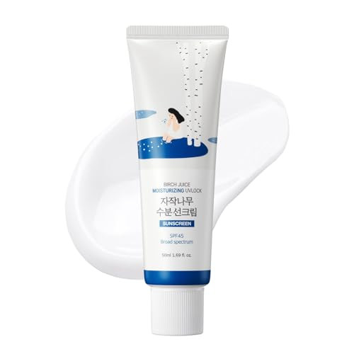 ROUND LAB Birch Juice Moisturizing UV LOCK SPF 45 169 Fl Oz Hydrating Lotionlike Lightweight Glow Sunscreen for Sensitiv