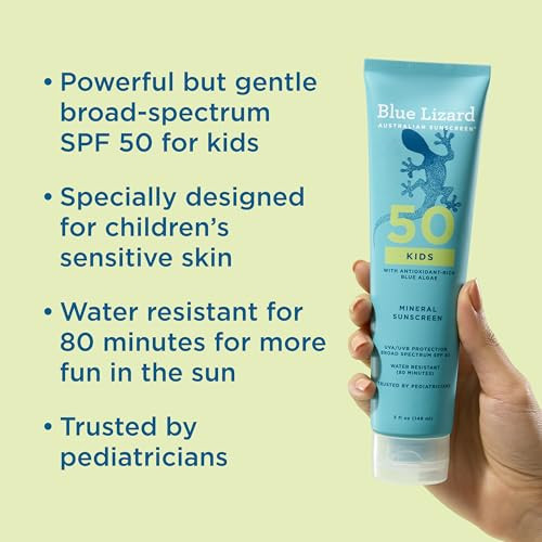 Blue Lizard Kids Mineral SPF 50 Sunscreen Lotion 100 Mineral Childrens Sunscreen WaterResistant Formula ParabenFree Frag